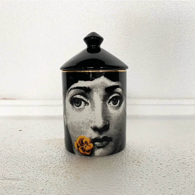 Face Candle Mug Holder Can Cotton Swab Storage - Bellarte Enchanté Face Candle Mug Holder Can Cotton Swab Storage